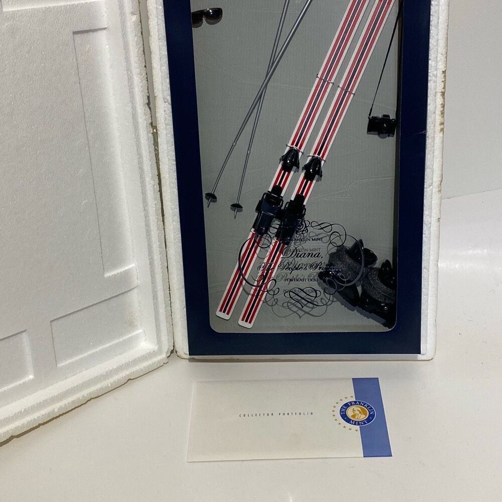 Franklin Mint Princess Diana Portrait Doll Skiing Accessory Set Skis Boots New